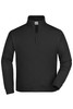 A black track jacket with a high neck and zip front, featuring long sleeves and a fitted design.