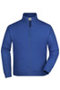 A blue track jacket with a zip front and high collar, featuring long sleeves and a logo.