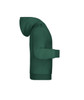 A green children's hoodie featuring a hood and long sleeves, with a logo on the front.