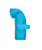 A bright blue children's hoodie featuring a spacious hood and long sleeves. It has a logo on the front.
