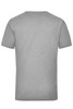 A grey work t-shirt with a simple design and a logo on the back.