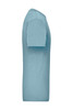 A light blue work T-shirt featuring short sleeves and a round neckline, with a logo on the front.