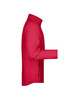 A red men's softshell jacket featuring a zippered pocket and a high collar. The jacket has a sleek, streamlined design.