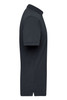 A navy blue work polo shirt for men, featuring a collar and short sleeves, with a logo displayed.