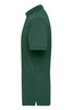 A green work polo shirt with short sleeves and a collar, featuring a small logo on the chest.