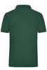 A green work polo shirt featuring a classic collar and short sleeves, with a logo on the back.