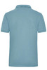 A light blue polo shirt with a collar and short sleeves. It includes a logo on the back.