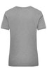 A grey women's work t-shirt featuring a round neck and short sleeves. It has a logo on the back.