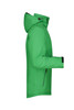 A bright green men's wintersport jacket featuring a hood and zipped pocket. The jacket has a minimalist design.
