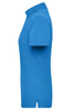 A blue ladies work polo shirt featuring a classic collar and short sleeves, with a logo on the chest.