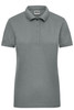 Ladies' workwear polo in a soft grey colour, featuring a classic collar and button placket. Includes a logo.