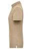 A beige ladies' work polo shirt with a collar and short sleeves, featuring a small logo.