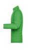 A green padded puffer jacket displayed from the side, featuring a zippered side pocket and a sleek design.