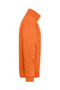 An orange half zip sweat jumper with a high collar and long sleeves. It has a simple design and features a logo.