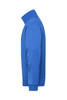 A blue half zip sweatshirt with a high collar, featuring long sleeves and a fitted design.