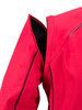 A red men's zip-off softshell jacket featuring contrasting black detailing and partial zip. Ideal for versatile wear.