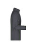 A men's zip-off softshell jacket in dark grey with green detailing, featuring a high collar and long sleeves.