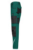 Workwear pants in teal with black pockets and detailing, featuring multiple cargo pockets and reinforced areas.