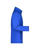 A blue men's softshell jacket featuring long sleeves and a front zip. It includes a logo on the design.