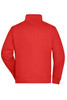 A red sweat jacket with a high collar, featuring a plain back and a simple design.