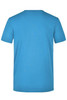 A blue men's workwear T-shirt with a standard crew neck and short sleeves, featuring a logo on the back.