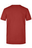 A red men's workwear T-shirt with a classic crew neck and short sleeves, featuring a plain back.
