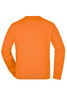 An orange sweatshirt with a crew neck and long sleeves. It features a plain design and includes a logo.