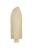 A beige workwear sweatshirt featuring a classic crew neck and long sleeves. It has a branding logo.