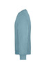 A blue sweatshirt with a crew neck and long sleeves, featuring a logo on the chest.