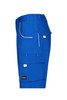Blue work shorts featuring multiple pockets and a logo. Tailored for durability and functionality.