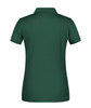 A dark green ladies' polo shirt with a fitted design and standard collar, featuring a logo on the back.