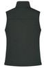 A black ladies' softshell vest featuring a high collar and no visible front design. It includes a logo on the back.