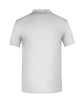 A grey men's polo shirt with a collar and short sleeves, featuring a logo on the back.