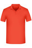 A red men's polo shirt with a collar and short sleeves, featuring a logo on the front.