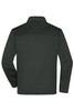A men's softshell jacket in dark grey, featuring a simple design and a back view. Includes a logo.