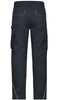 Workwear pants in navy blue with a fitted silhouette and multiple pockets. Features contrasting stitching and a logo.