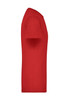 A red men's T-shirt with short sleeves and a slim fit. The shirt features a logo on the side.