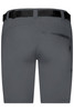 Grey trekking shorts with a belt and a zippered pocket at the back. Features a logo.