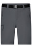 Men's trekking shorts in grey with a black belt and zipped pockets. Features a sleek, functional design.