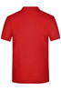A red men's plain polo shirt with a simple design and no visible logos, showcasing a classic fit.