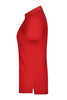 A red ladies' plain polo shirt with a collar and short sleeves, featuring a small logo.