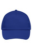 A blue 5 Panel Promo Cap featuring a structured design and a logo at the front.
