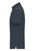 A dark navy men's mercerised polo shirt featuring a collar and short sleeves, with a logo on the chest.
