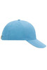 A light blue six-panel sandwich cap with a curved brim and a small logo on the side.