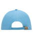 A blue 6 panel sandwich cap featuring an adjustable strap at the back and a logo on the side.