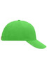A vibrant green 6-panel sandwich cap with a curved brim and a branding logo on the side.