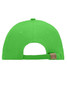 A vibrant green 6-panel sandwich cap featuring a rear adjustment strap and a logo.