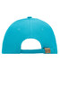 A turquoise 6 Panel Sandwich Cap featuring a back adjuster and a logo.