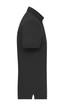 A black men's mercerised polo shirt with short sleeves and a collar, featuring a logo on the chest.