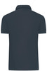 A men's mercerised polo shirt in navy blue, featuring a collar and short sleeves, with a logo on the back.